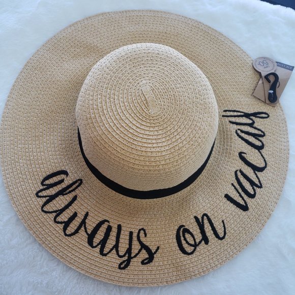 CC Brand Accessories - Floppy Beach Hat Always on Vacay